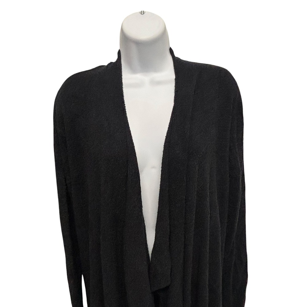 Barefoot Dreams Bamboo Chic Lite Cardigan 436 Carbon Black Waterfall Wrap S/M - Picture 4 of 11